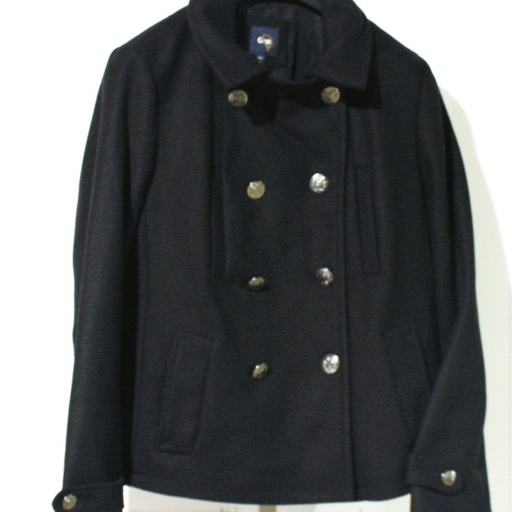 GAP WOMEN PEA COAT,Black, Size: Large
